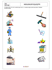 meslek ile kullandığı eşyayı eşleştirme çalışmaları